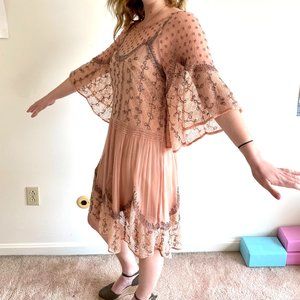 Free People Dress- Blush Beaded 20s style- Size S